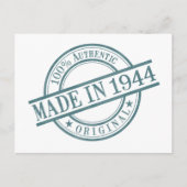 Carte Postale Fabriqué en 1944 Anniversaire en caoutchouc logo r (Devant)
