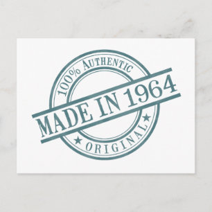 Carte Postale Fabriqué en 1964 Logo de tampon en caoutchouc rond