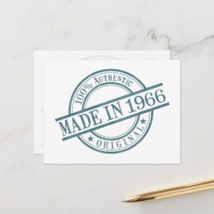 Carte Postale Fabriqué en 1966 Logo de tampon en caoutchouc rond