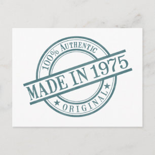 Carte Postale Fabriqué en 1975 Logo de tampon en caoutchouc rond