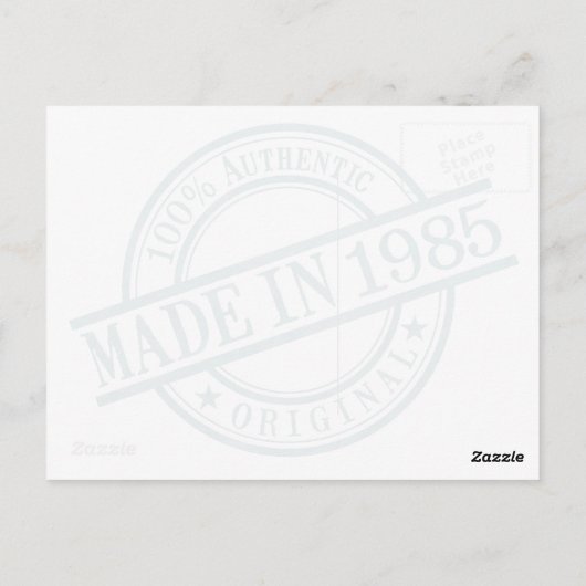 Carte Postale Fabriqué en 1985 Logo de tampon en caoutchouc de l (Dos)