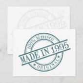 Carte Postale Fabriqué en 1995 Logo de tampon en caoutchouc de l (Devant / Derrière)