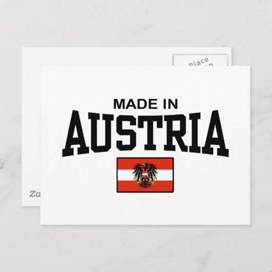 Carte Postale Fabriqué En Autriche (Devant / Derrière)