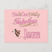 Carte Postale Fabuleuse fille avec papillon rose (Devant)