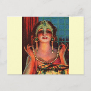 Carte Postale Fabuleux 1920s Flapper Era Showgirl