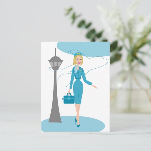 Carte Postale Fabuleux agent de bord (Debout devant)