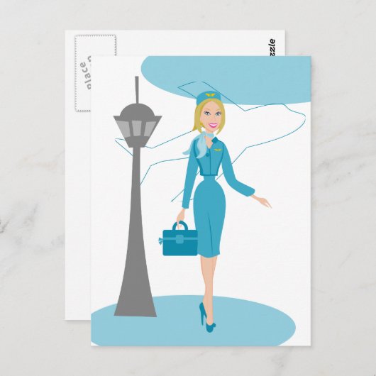 Carte Postale Fabuleux agent de bord (Devant / Derrière)