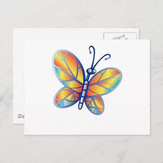 Carte Postale Fabuleux papillon arc-en-ciel (Devant / Derrière)