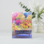Carte Postale Fabulous Fall Colours Bench Automne Feuilles Pitto (Debout devant)