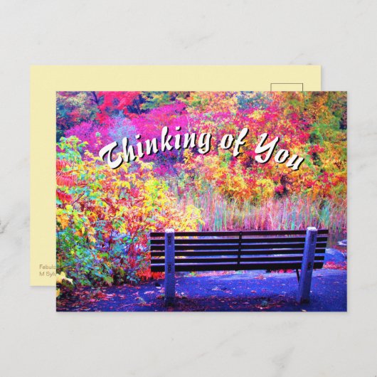 Carte Postale Fabulous Fall Colours Bench Automne Feuilles Pitto (Devant / Derrière)