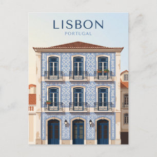 Carte Postale Façade d'azulejo de Lisbonne Portugal