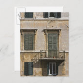 Carte Postale façade du bâtiment avec balcon et volets (Devant / Derrière)