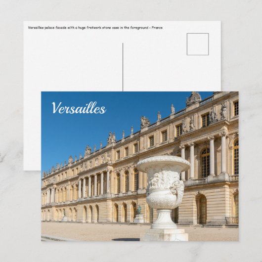 Carte Postale Façade du château de Versailles - France (Devant / Derrière)