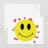 Carte Postale Face aux Coeurs rouges (Devant / Derrière)