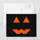 Carte Postale Face Citrouille Halloween (Devant / Derrière)