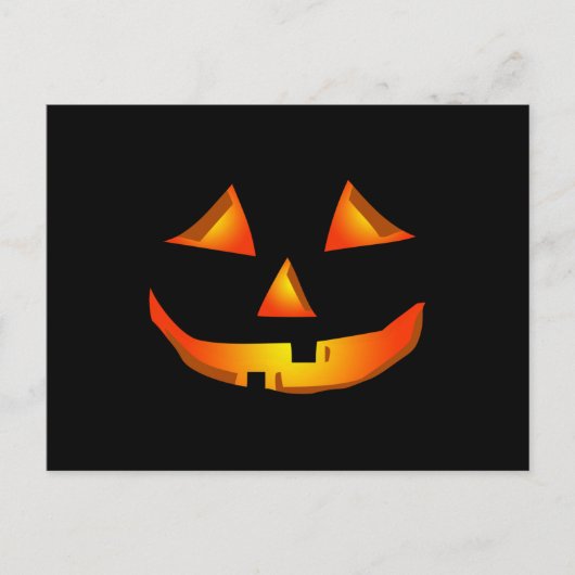 Carte Postale Face Citrouille mignon Halloween Jack-o'-lantern (Devant)