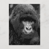 Carte Postale Face de Gorilla BW (Devant)