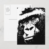 Carte Postale Face de Gorilla BW (Devant / Derrière)
