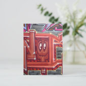 Carte Postale Face de graffiti rouge (Debout devant)
