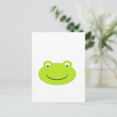 Carte Postale Face de grenouille verte mignonne (Debout devant)