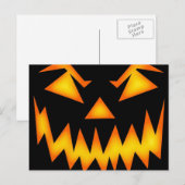 Carte Postale Face de Jack-o'-lantern effrayante (Devant / Derrière)