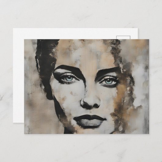 Carte Postale Face de la dame (Devant / Derrière)