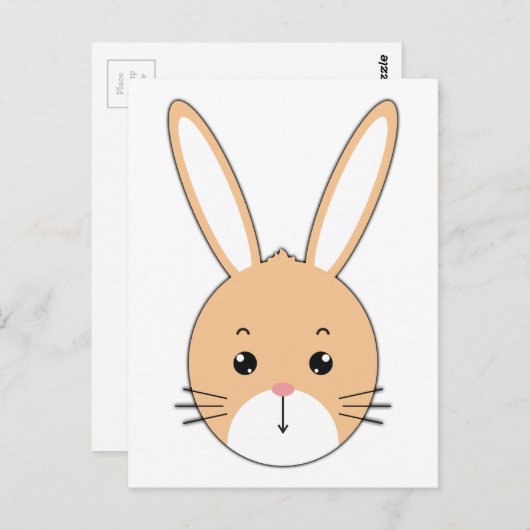Carte Postale Face de lapin (Devant / Derrière)