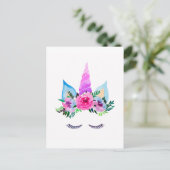 Carte Postale Face de licorne magique mignonne (Debout devant)