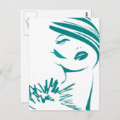 Carte Postale Face de Turquoise Vintage (Devant / Derrière)