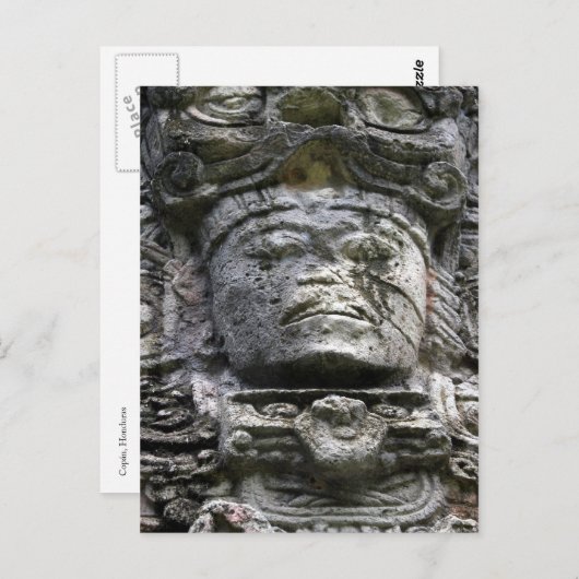Carte Postale face en pierre de copán (Devant / Derrière)