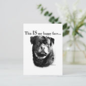 Carte Postale Face joyeux de Rottweiler (Debout devant)