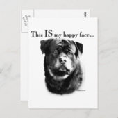 Carte Postale Face joyeux de Rottweiler (Devant / Derrière)