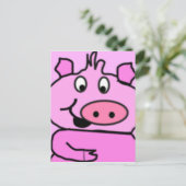 Carte Postale Face Pig dessinée (Debout devant)