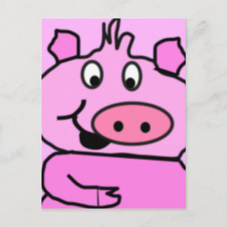 Carte Postale Face Pig dessinée