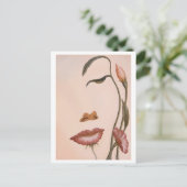 Carte postale face profil de conception de fleurs (Debout devant)