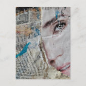 Carte Postale Face Random Words Abstract Mixed Media Collage (Devant)