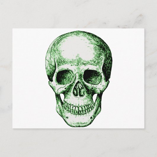 Carte Postale Face verte du crâne humain (Devant)