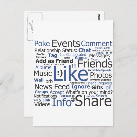 Carte Postale Facebook (Devant / Derrière)