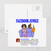 CARTE POSTALE FACEBOOK JUNKIE (Devant / Derrière)
