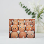 Carte Postale Faces d'oeuf amusant - Petit déjeuner Alimentation (Debout devant)