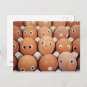 Carte Postale Faces d'oeuf amusant - Petit déjeuner Alimentation (Devant / Derrière)