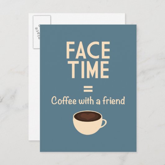 Carte Postale FaceTime = Café avec un ami (Devant / Derrière)