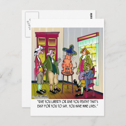 Carte Postale Facile À Dire Donnez-Moi Liberté ou Mort (Devant / Derrière)