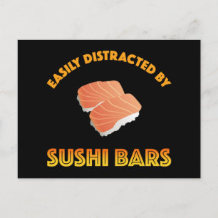 Carte Postale Facilement Distrait Par Les Bars À Sushi