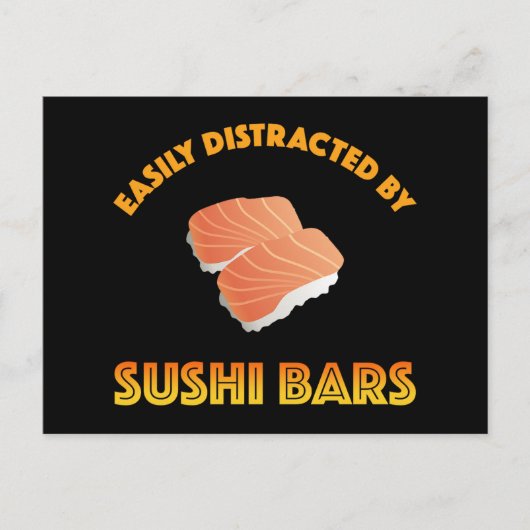 Carte Postale Facilement Distrait Par Les Bars À Sushi (Devant)