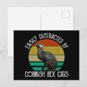Carte Postale Facilement Distrait Par Les Chats Cornish Rex (Devant / Derrière)