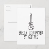 Carte Postale Facilement Distrait Par Les Guitares (Devant / Derrière)