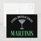 Carte Postale Facilement Distrait Par Les Martinis (Devant / Derrière)