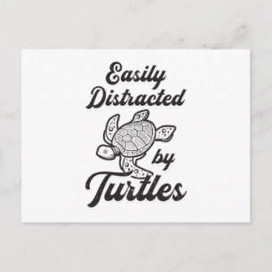 Carte Postale Facilement Distrait Par Tortues Tortue Adulte Pet