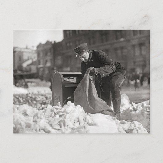 Carte Postale Facteur dans la neige, 1922 (Devant)